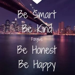 Girls Top, Smart, honest and kind navy blue flower